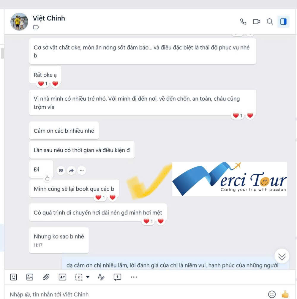 Khách đánh giá công ty du lịch Merci uy tín Khách đánh giá công ty du lịch Merci uy tín